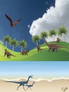 Jurassic dinosaur landscape