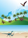 Jurassic dinosaur landscape
