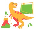 Jurassic era - flat design style colored illustration
