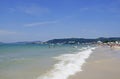 Tourists bathing on a summer day at JurerÃÆÃÂª Internacional beach in FlorianÃÆÃÂ³polis, Santa Catarina Brazil - February 01, 2019.