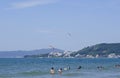 Tourists bathing on a summer day at JurerÃÂª Internacional beach in FlorianÃÂ³polis, Santa Catarina Brazil - February 01, 2019.