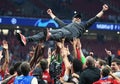 Jurgen Klopp celebrates winning the UEFA Champions League Royalty Free Stock Photo