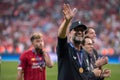 Jurgen Klopp coach manager of Liverpool FC celebrating in the UEFA Super Cup