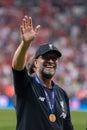 Jurgen Klopp coach manager of Liverpool FC celebrating in the UEFA Super Cup