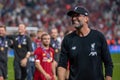 Jurgen Klopp coach manager of Liverpool FC celebrating in the UEFA Super Cup