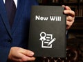 Juridical concept meaning New Will with phrase on the sheet