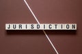 Jurisdiction word concept on cubes