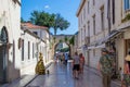 Jurja Barakovica street, one of the main streets in the old town of Zadar, Croatia, with medieval buildings on both sides