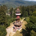 JurkoviÃÂova lookout tower in the Beskydy Mountains. 