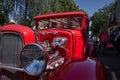 Jurmala, Latvija - 06.06.2018 Vintage classic car. Old and stylish. Red Muscle car Royalty Free Stock Photo