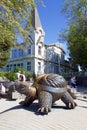 Bronze statue of a turtle