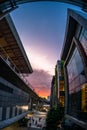 Jurong MRT Station next to Westgate during sunset. Westgate is a lifestyle and family shopping mall in Jurong East, Singapore. Royalty Free Stock Photo