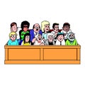 The juror cartoon illustration Royalty Free Stock Photo