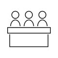 Jury group committee vector icon. jurors illustration symbol. Council symbol.