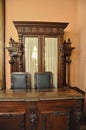 Golden Room details from Palacio da Bolsa Building interior in Porto of Portugal