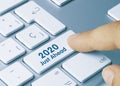 2020 Just Ahead - Inscription on Blue Keyboard Royalty Free Stock Photo