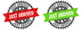 just arrived band sign. just arrived grunge stamp set Royalty Free Stock Photo