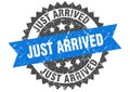 just arrived stamp. just arrived grunge round sign. Royalty Free Stock Photo