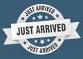 just arrived round ribbon isolated label. just arrived sign. Royalty Free Stock Photo