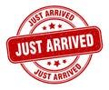 just arrived stamp. just arrived round grunge sign. Royalty Free Stock Photo
