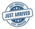 just arrived stamp. just arrived round grunge sign. Royalty Free Stock Photo