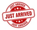 just arrived stamp. just arrived round grunge sign. Royalty Free Stock Photo