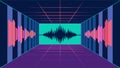 Just as a records sound resonates through a room the waveform stretches and expands filling every inch of the canvas Royalty Free Stock Photo