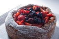 Just baked Berries pie with white sugar Royalty Free Stock Photo