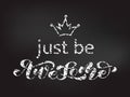 Just be Awesome brush lettering. Vector illustration for card or banner