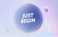 JUST BEGIN on in design banner. vector template for web, print, presentation