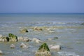 Calm North Sea and some break water rocks