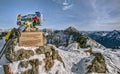 Mailbox and Sign at Summit of Mailbox Peak in Cascade Mountain Range Royalty Free Stock Photo