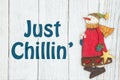 Just Chilling sign with snowman Royalty Free Stock Photo