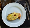 Just cooked eggplant stuffed with meat and vegetables Royalty Free Stock Photo