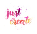 Just create watercolor lettering