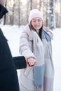 Just engaged young happy couple Royalty Free Stock Photo