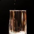 Just a glass of water on a dark background. Mineral water in a glass on black background. A glass with water Royalty Free Stock Photo