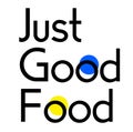 JUST GOOD FOOD stamp on white background