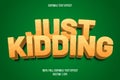 Just kidding editable text effect cartoon style