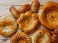 Just made traditional uzbek bread on dark background