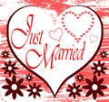 Just married background with hearts Royalty Free Stock Photo