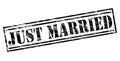 Just married black stamp