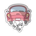 just married car isolated icon Royalty Free Stock Photo