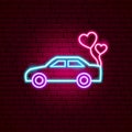 Just Married Car Neon Sign Royalty Free Stock Photo