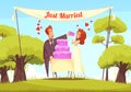Just Married Cartoon Illustration