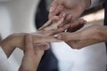 Just Married. Bride & Groom Holding Hands Royalty Free Stock Photo