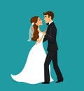 Just married couple bride and groom dancing Royalty Free Stock Photo