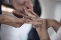 Just Married couple- Close-up of Bride & Groom Holding Hands Royalty Free Stock Photo