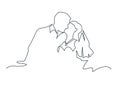 Just married couple continuous one line vector drawing Royalty Free Stock Photo