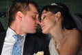 Just married couple is kissing Royalty Free Stock Photo